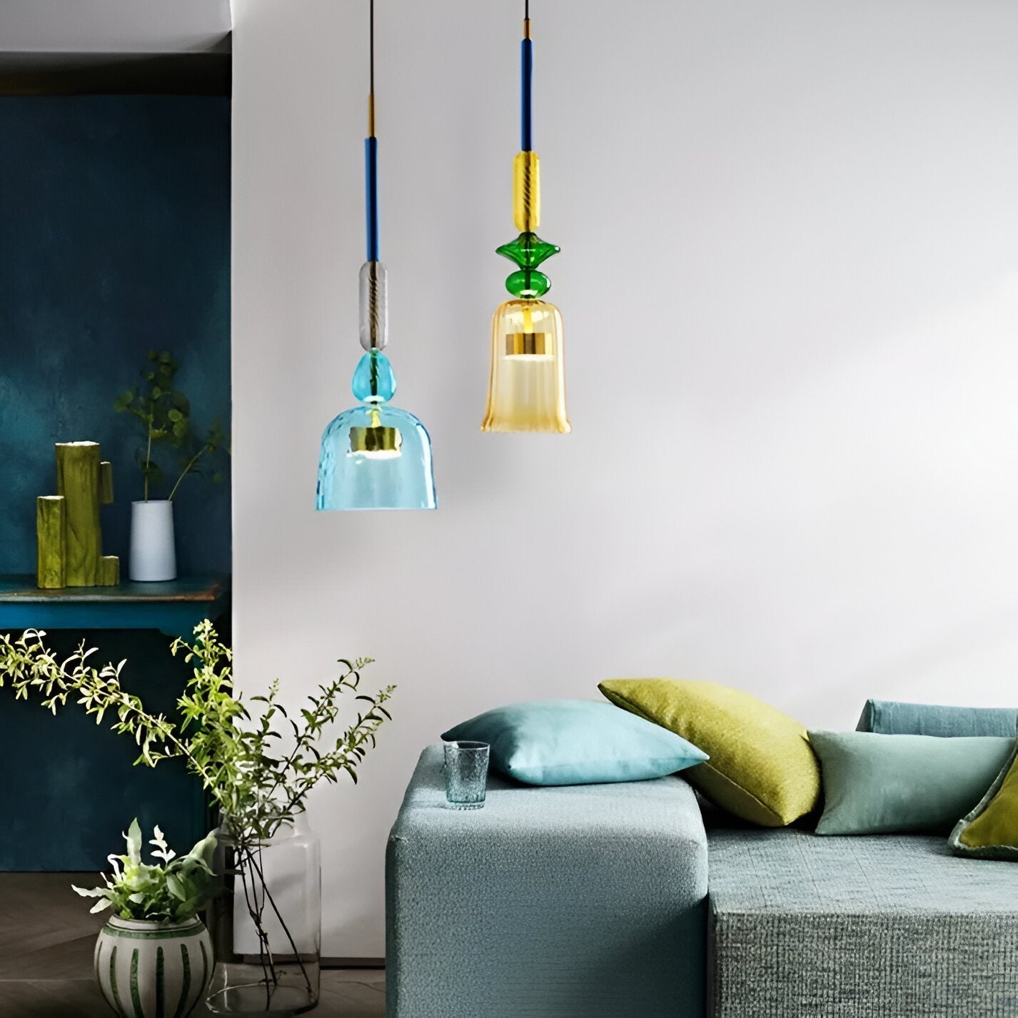 Bell Shade Glass Pendant Light in Pastel Colors