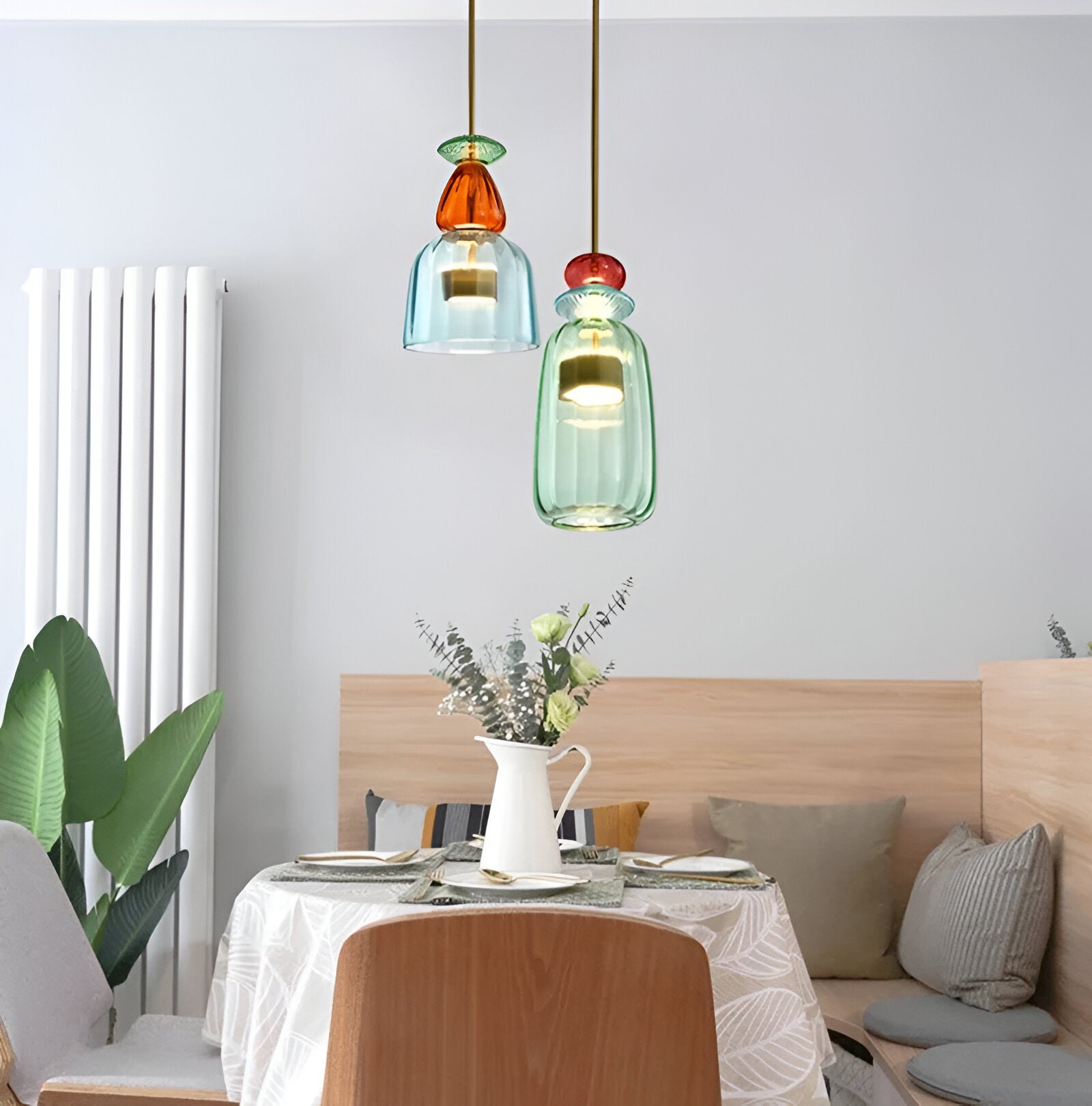 Bell Shade Glass Pendant Light in Pastel Colors
