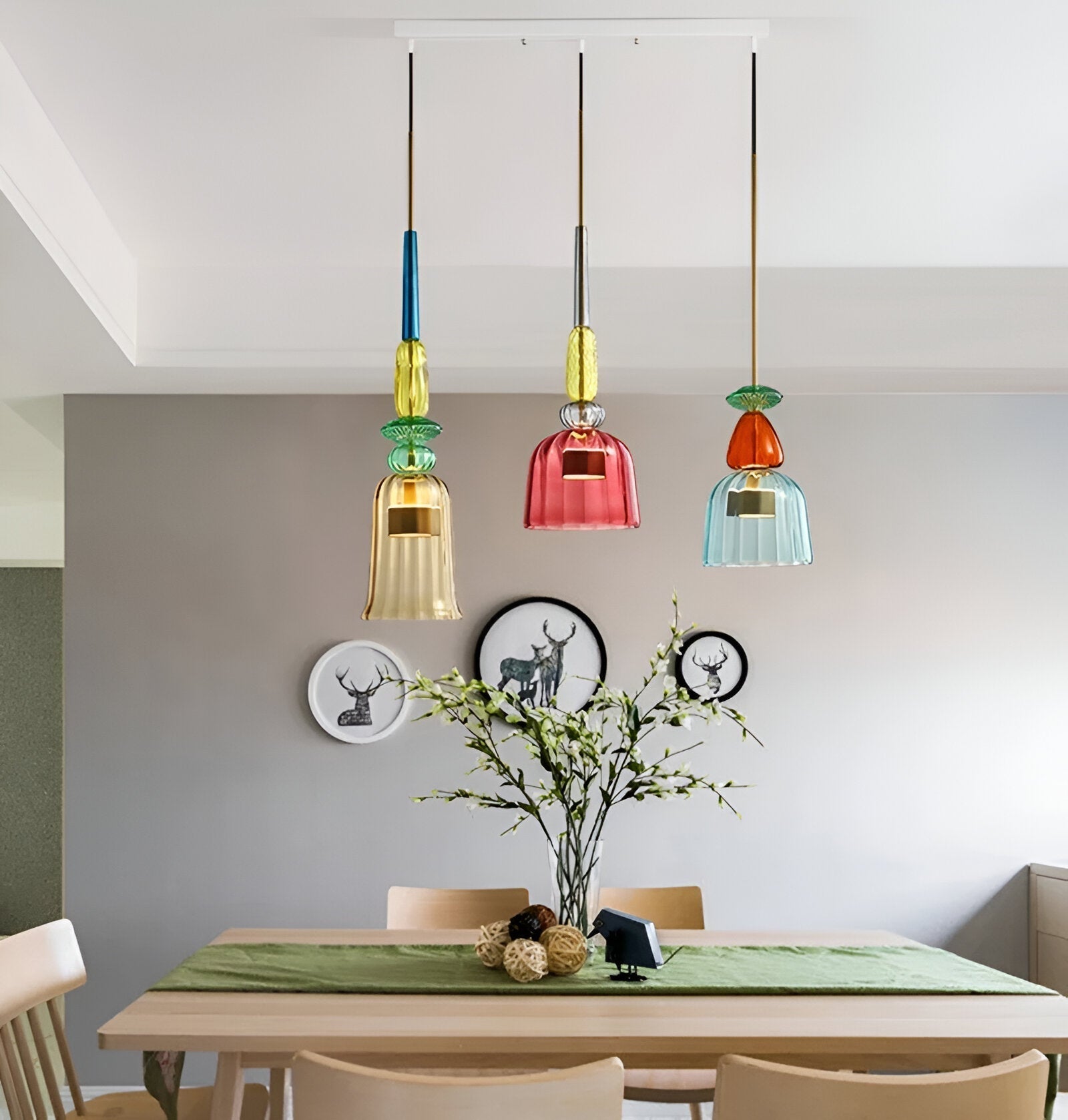 Bell Shade Glass Pendant Light in Pastel Colors