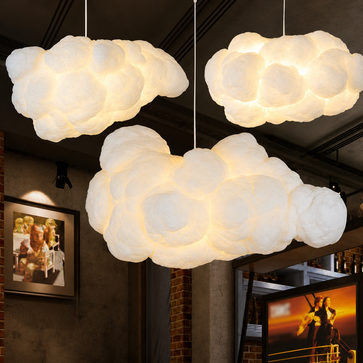 Modern White Cloud Chandelier - Ceiling Pendant Light Fixture