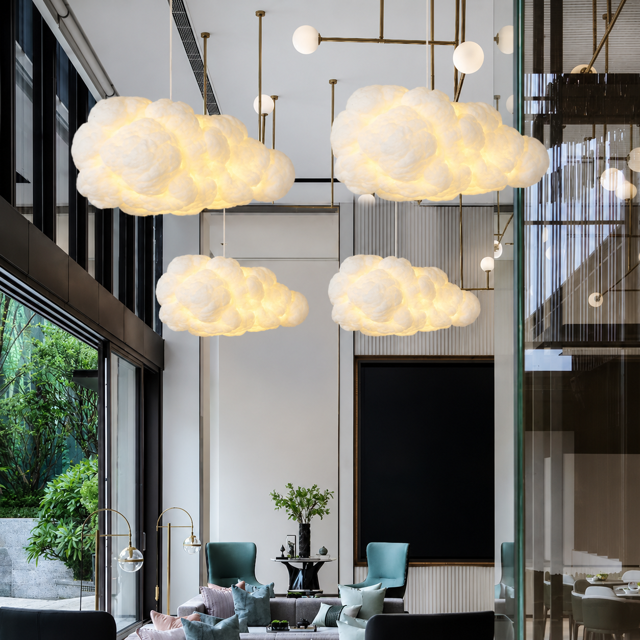 Modern White Cloud Chandelier - Ceiling Pendant Light Fixture