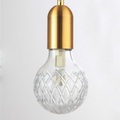 Radiant Elegance: Brass Pendant Light with Crystal Glass Shade