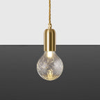 Radiant Elegance: Brass Pendant Light with Crystal Glass Shade