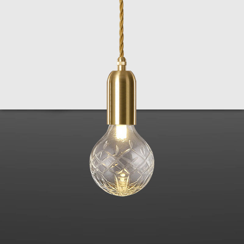 Radiant Elegance: Brass Pendant Light with Crystal Glass Shade