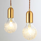 Radiant Elegance: Brass Pendant Light with Crystal Glass Shade