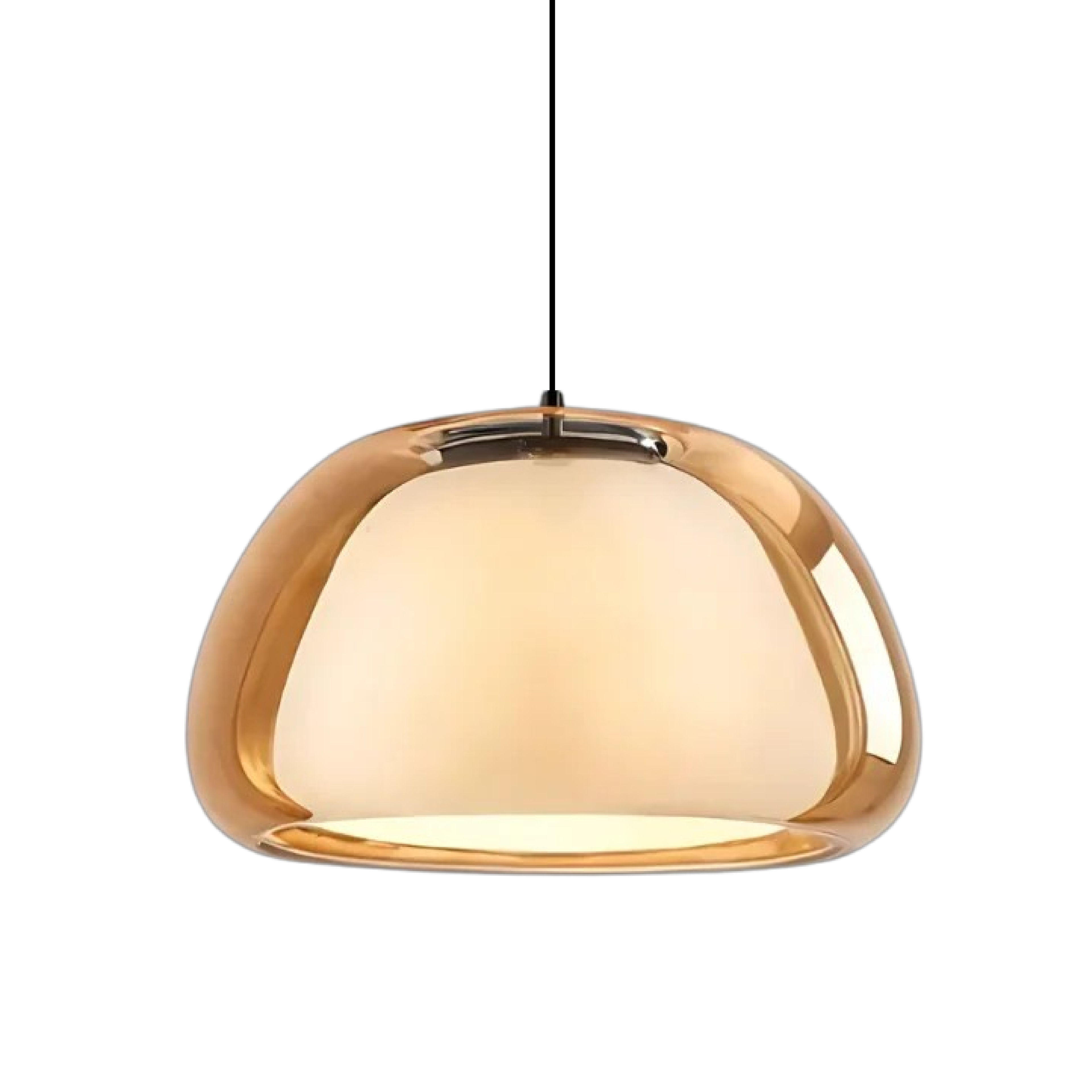 Double Glass Jelly-Shaped Shade Pendant Light Fixture