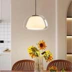 Double Glass Jelly-Shaped Shade Pendant Light Fixture