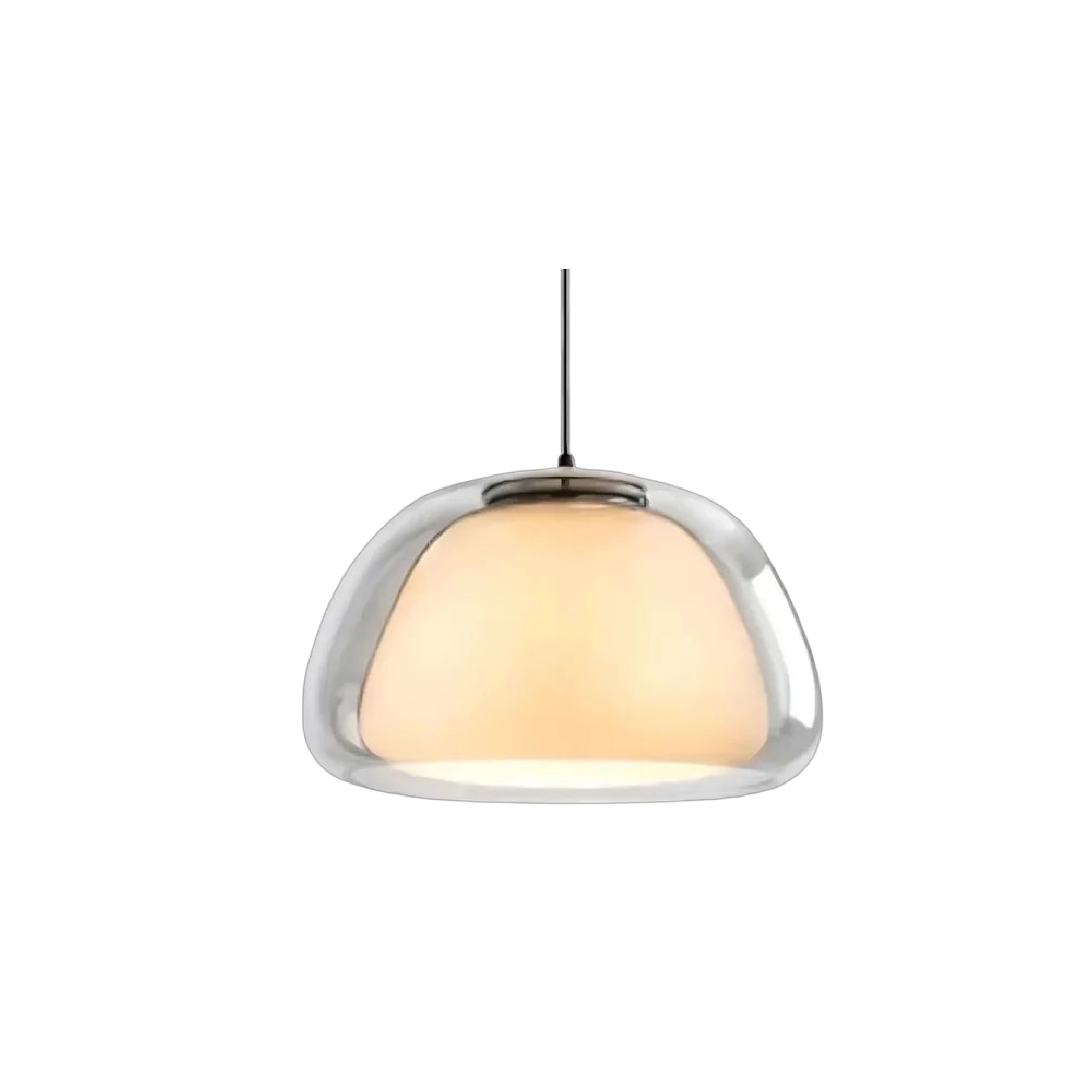 Double Glass Jelly-Shaped Shade Pendant Light Fixture