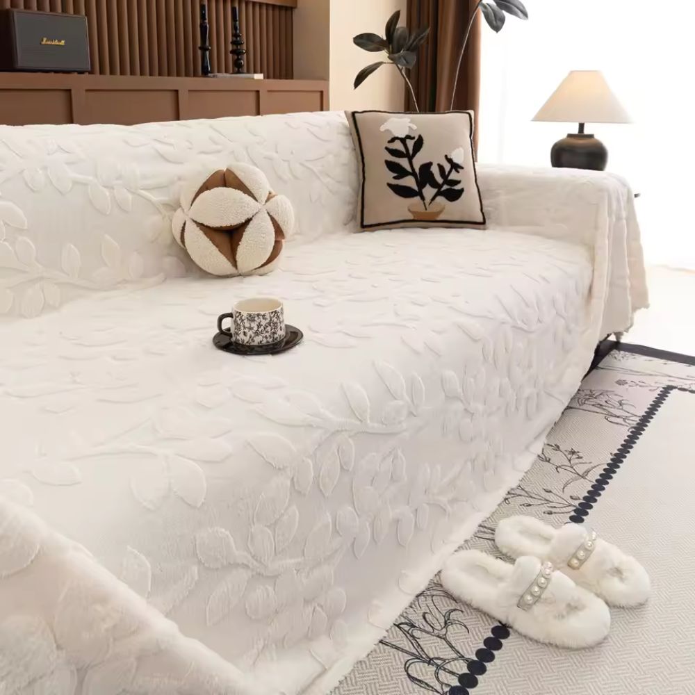 Floral Design Sofa Cover - Soft Microfiber for Comfort