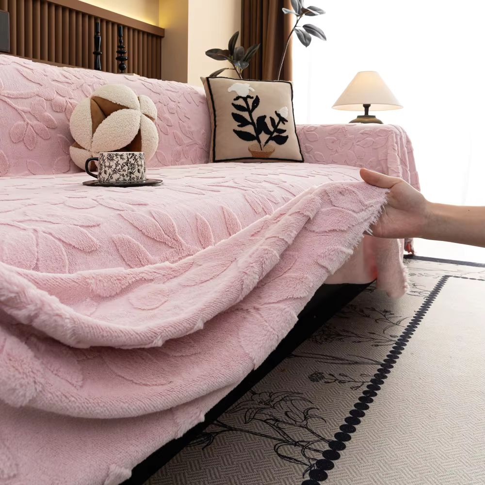 Floral Design Sofa Cover - Soft Microfiber for Comfort