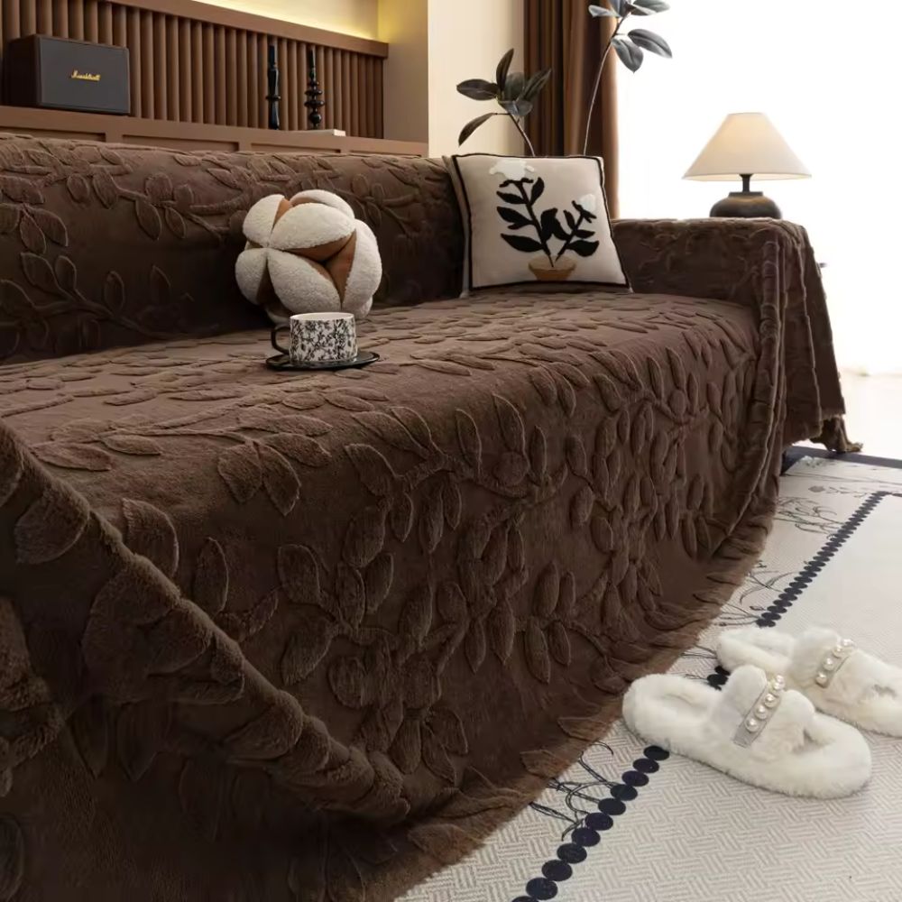 Floral Design Sofa Cover - Soft Microfiber for Comfort