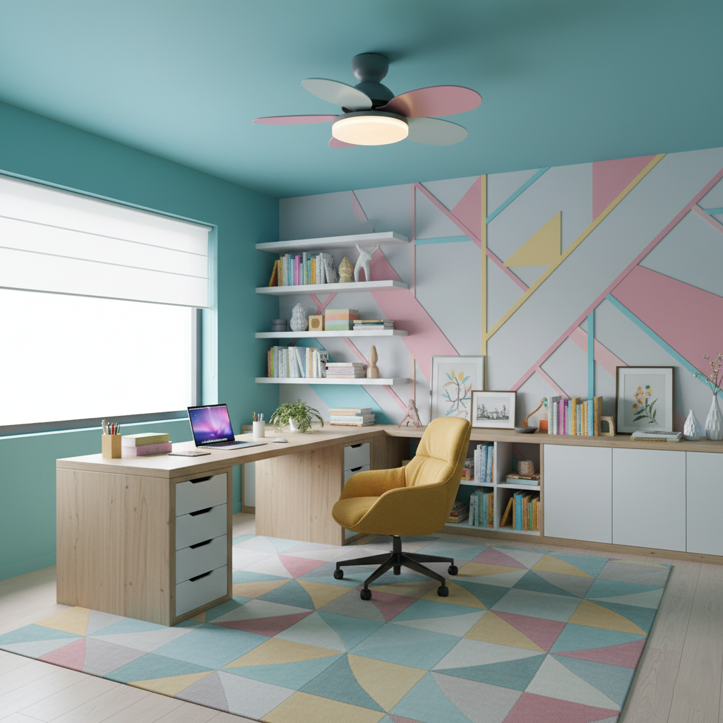 LED Ceiling Fan with Colorful Blades for Contemporary Spaces