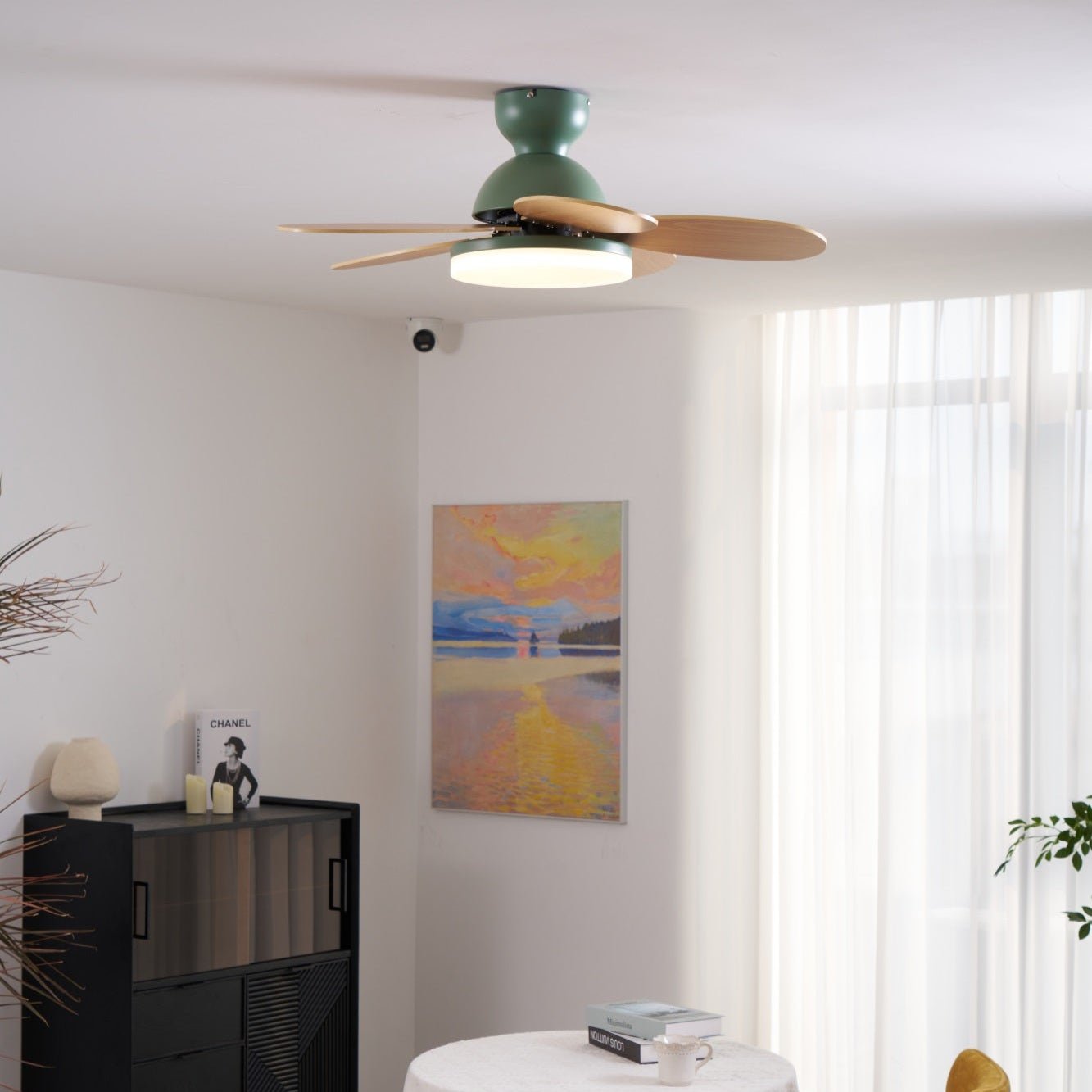 LED Ceiling Fan with Colorful Blades for Contemporary Spaces