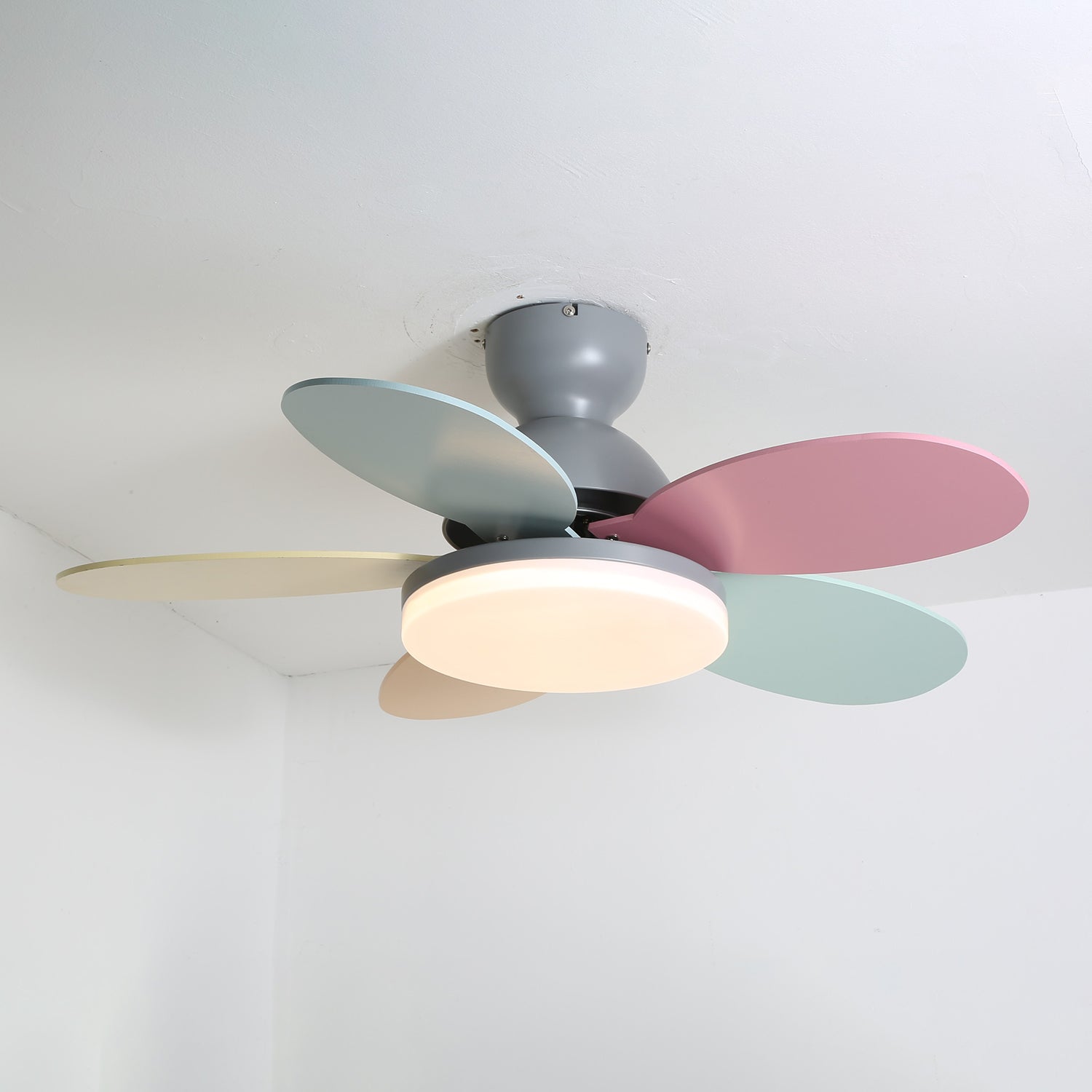 LED Ceiling Fan with Colorful Blades for Contemporary Spaces