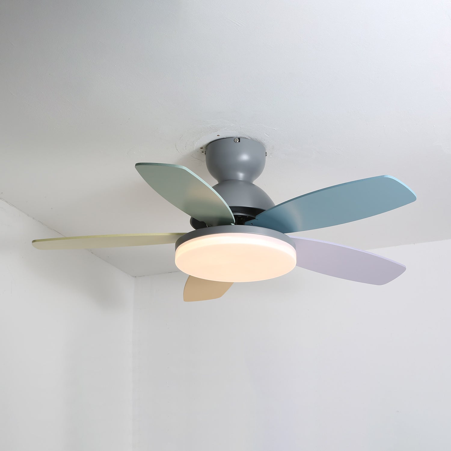 LED Ceiling Fan with Colorful Blades for Contemporary Spaces