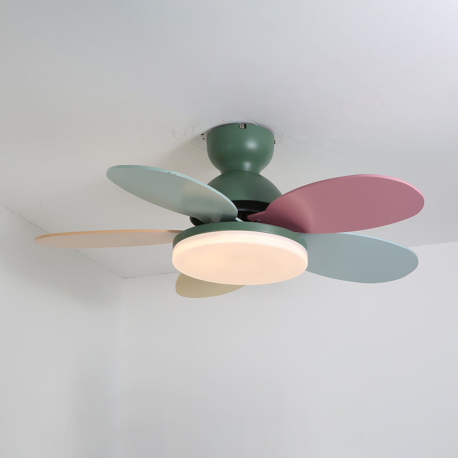 LED Ceiling Fan with Colorful Blades for Contemporary Spaces