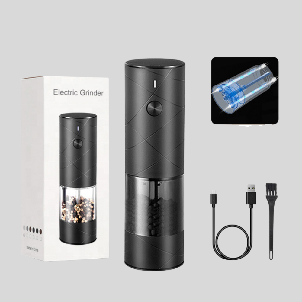 Electric Salt and Pepper Mill with Rechargeable LED Light