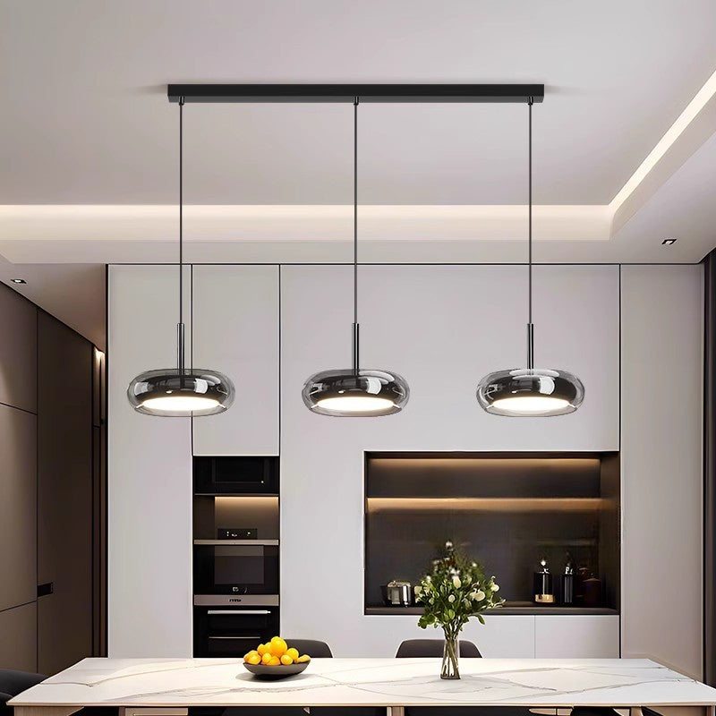 Modern 3-Bulb Glass Pendant Light for Kitchen Island