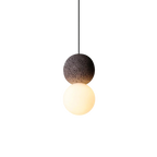 Obsidian Stone Pendant Light with Minimalist Design