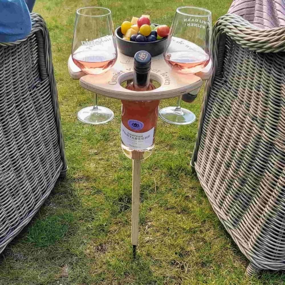 Compact Wooden Picnic Table - Portable and Durable Design