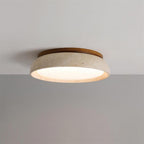Ceiling Light with Flush Mount Design in Travertine Stone