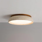 Ceiling Light with Flush Mount Design in Travertine Stone