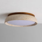 Ceiling Light with Flush Mount Design in Travertine Stone