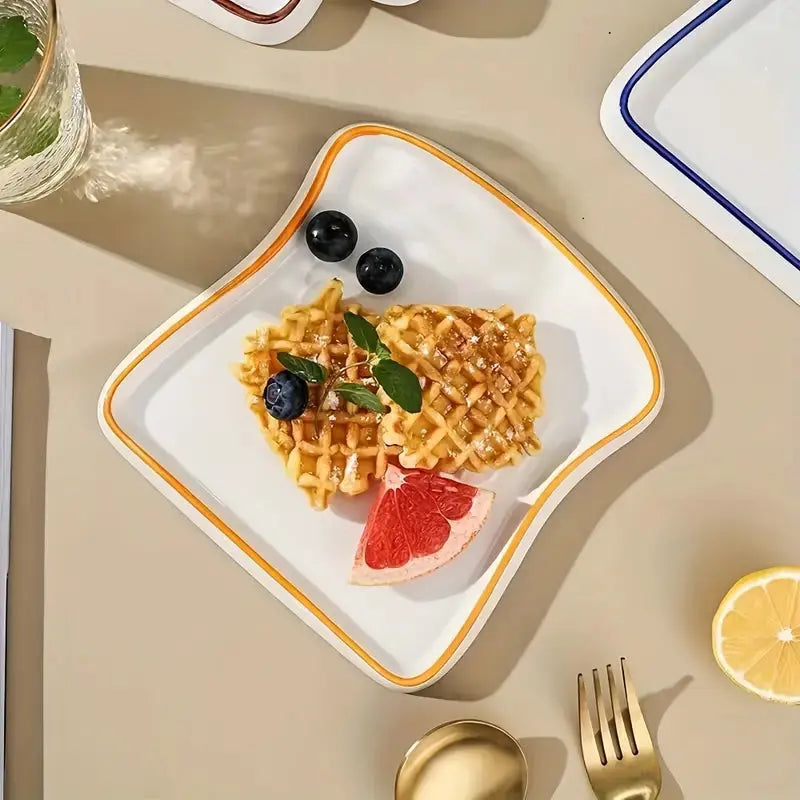 Whimsical Bread-Inspired Ceramic Dining Plate