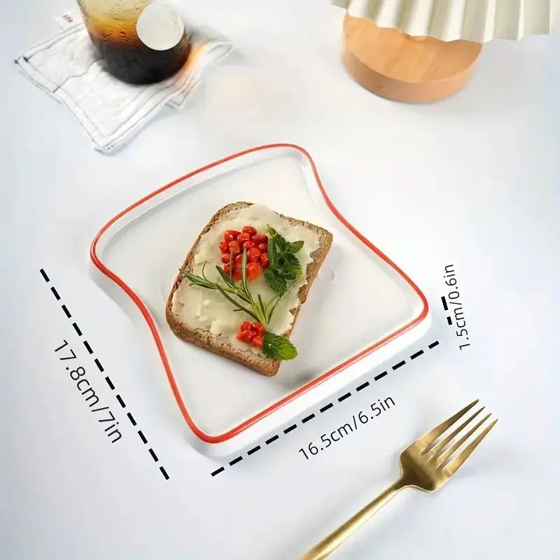 Whimsical Bread-Inspired Ceramic Dining Plate