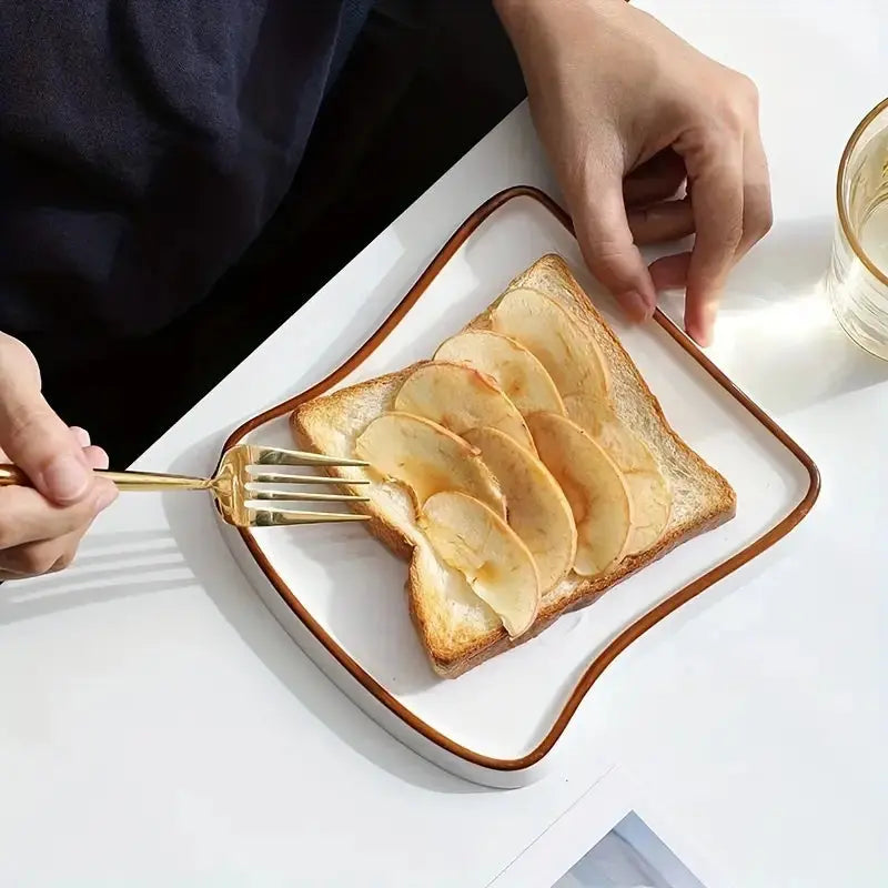 Whimsical Bread-Inspired Ceramic Dining Plate