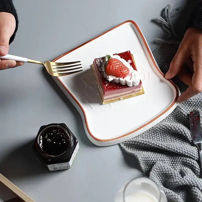Whimsical Bread-Inspired Ceramic Dining Plate