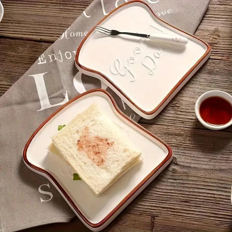 Whimsical Bread-Inspired Ceramic Dining Plate