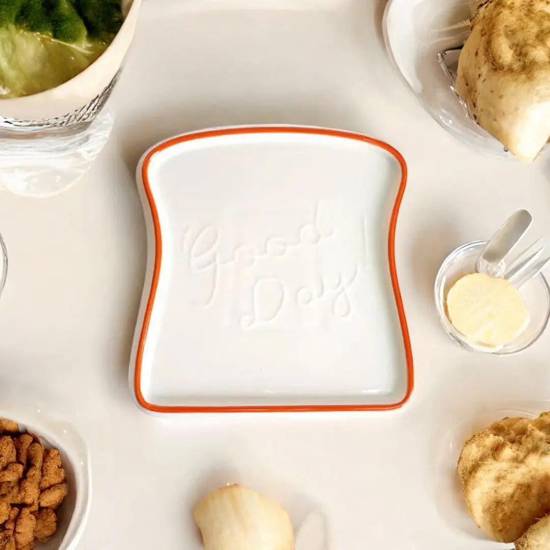 Whimsical Bread-Inspired Ceramic Dining Plate