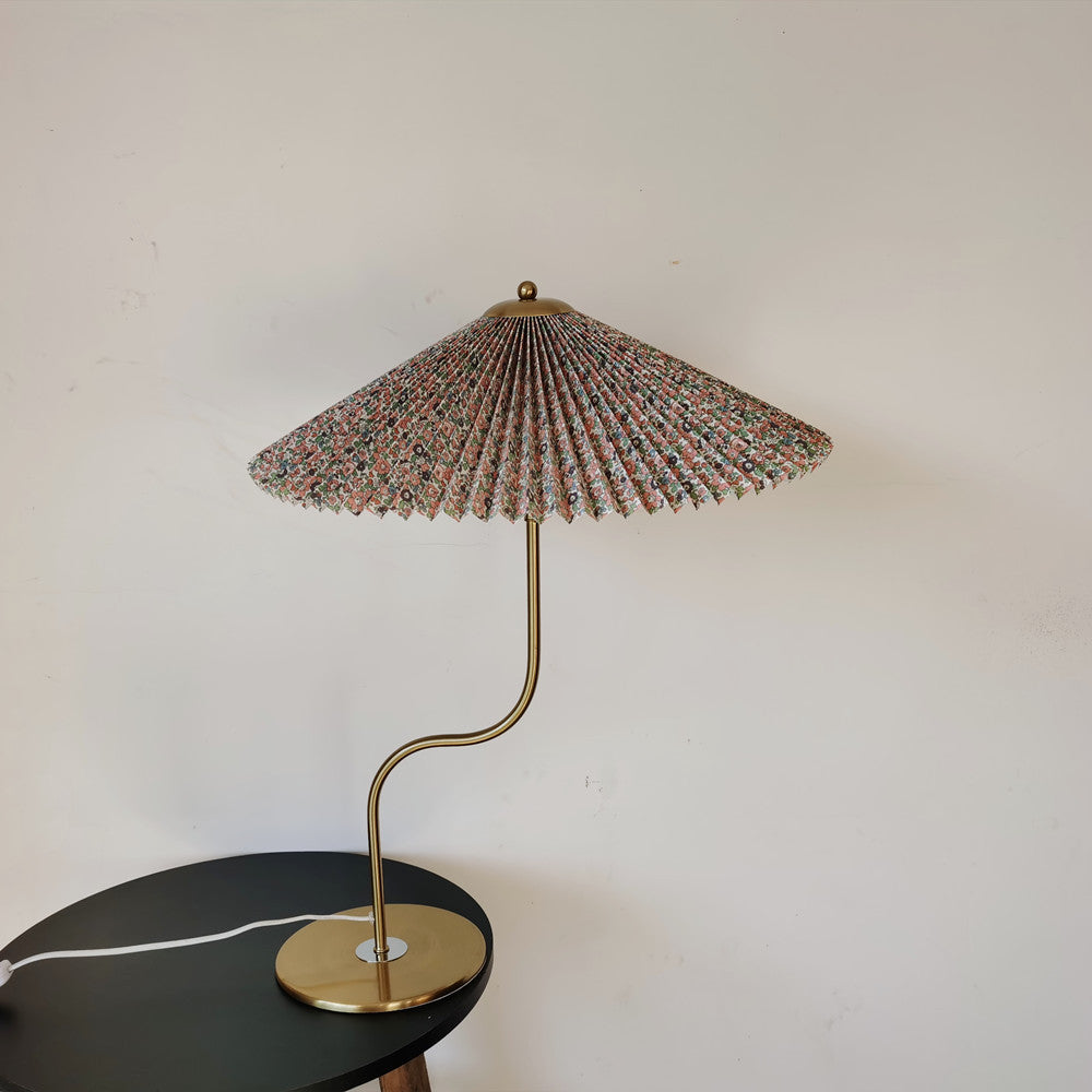 Contemporary Fabric Table Lamp with Pleated Design for Living Room and Bedroom