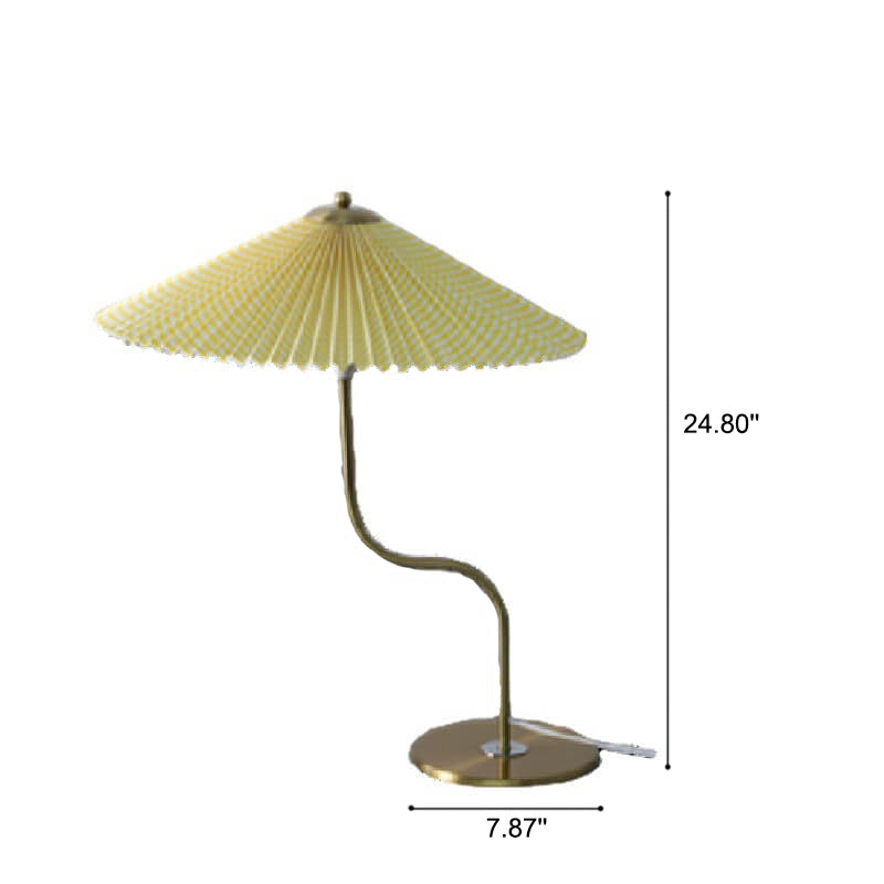 Contemporary Fabric Table Lamp with Pleated Design for Living Room and Bedroom
