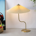 Contemporary Fabric Table Lamp with Pleated Design for Living Room and Bedroom