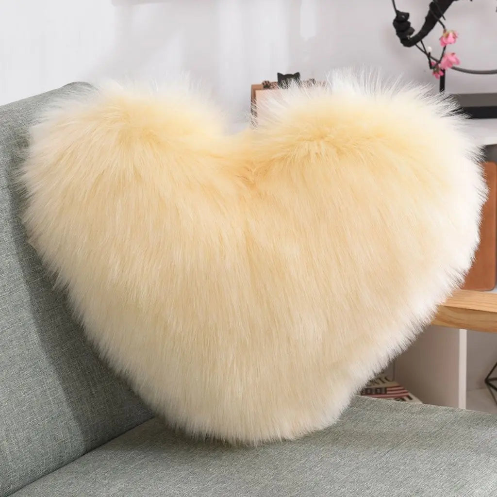 Cozy Heart-Shaped Decorative Pillow