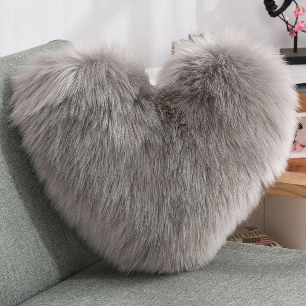 Cozy Heart-Shaped Decorative Pillow