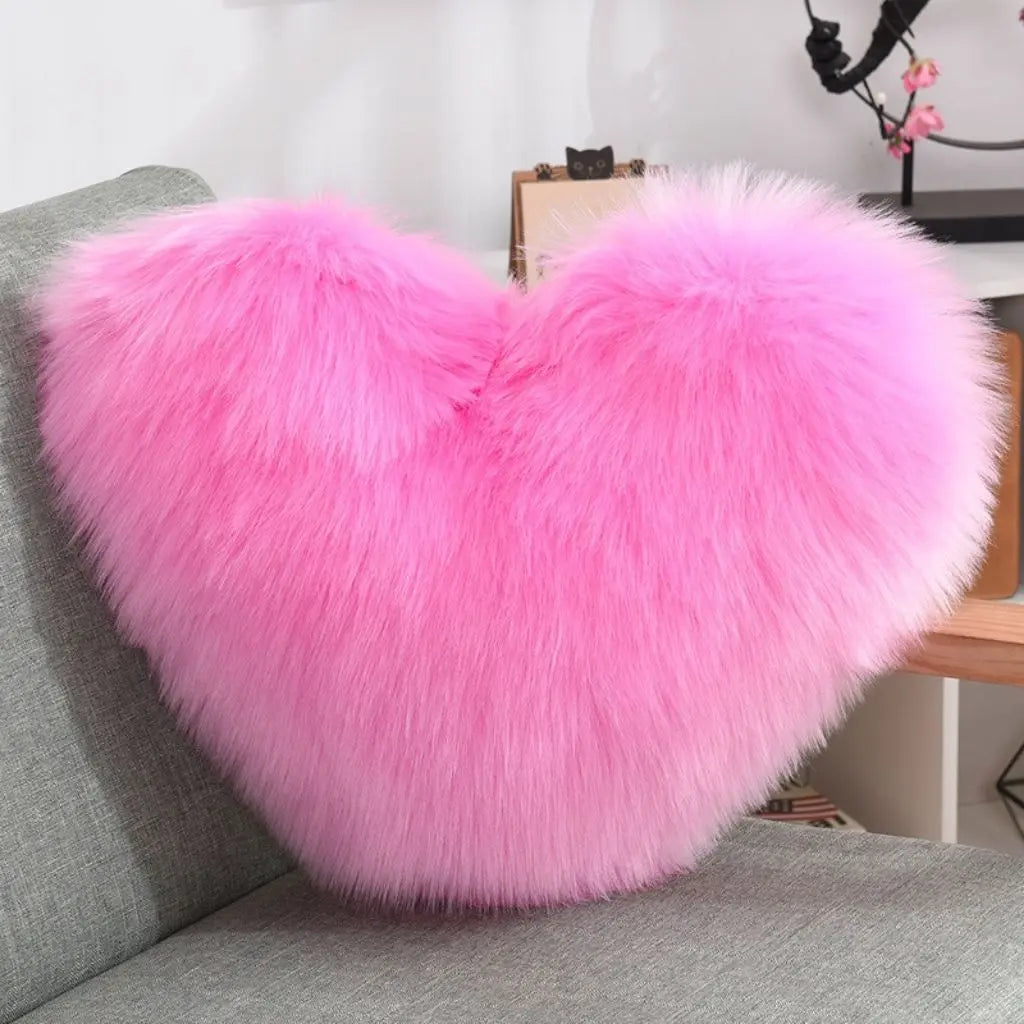Cozy Heart-Shaped Decorative Pillow