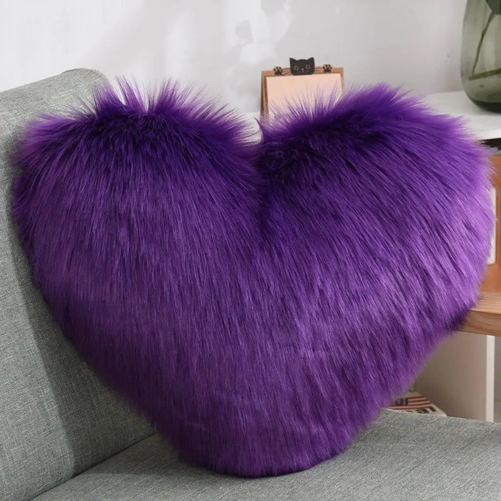 Cozy Heart-Shaped Decorative Pillow