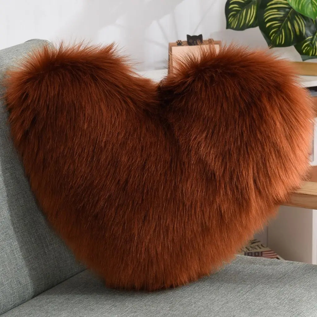 Cozy Heart-Shaped Decorative Pillow