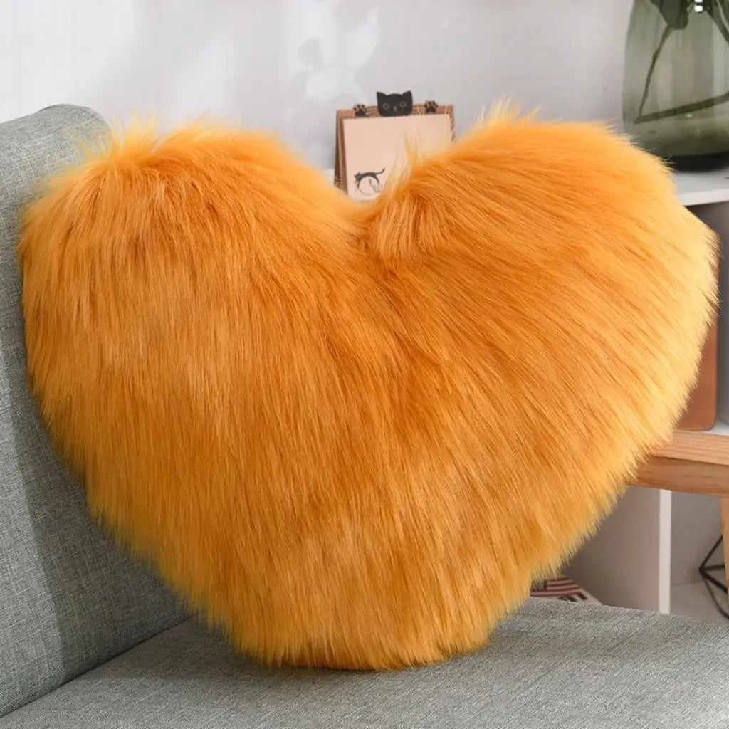 Cozy Heart-Shaped Decorative Pillow