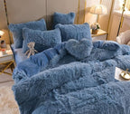 Microfiber Duvet Cover Set with Zipper and Corner Straps – Queen/King Size