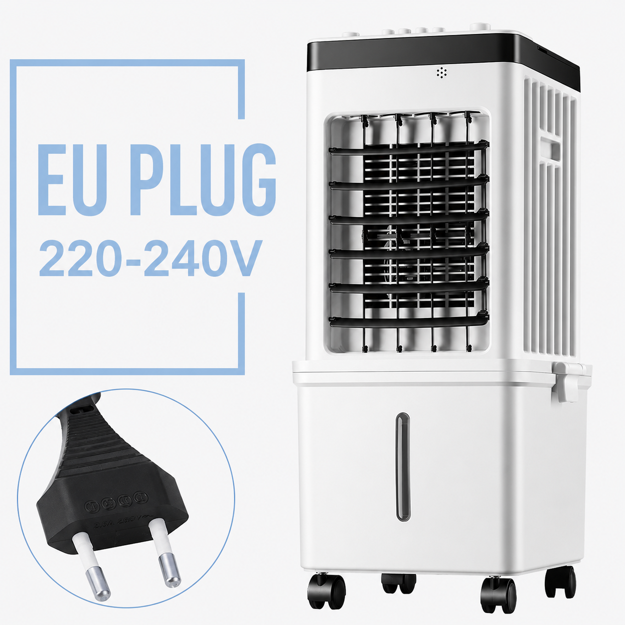 Compact Cooling Fan and Dehumidifier for Portable Air Conditioning