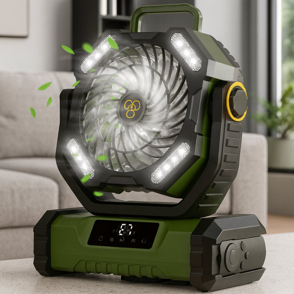 Rechargeable Oscillating Portable Fan with Remote for Camping