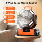 Rechargeable Oscillating Portable Fan with Remote for Camping