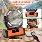 Rechargeable Oscillating Portable Fan with Remote for Camping