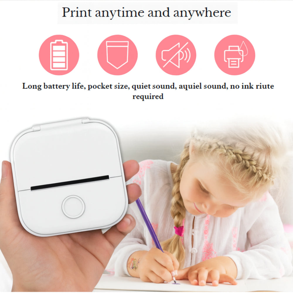 Bluetooth Pocket Printer for Labels and Photos - Compact Thermal Design