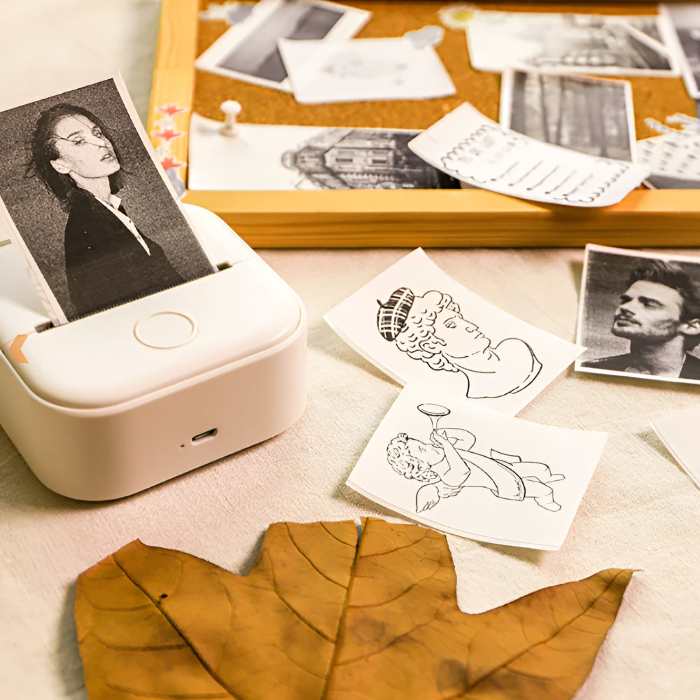 Bluetooth Pocket Printer for Labels and Photos - Compact Thermal Design