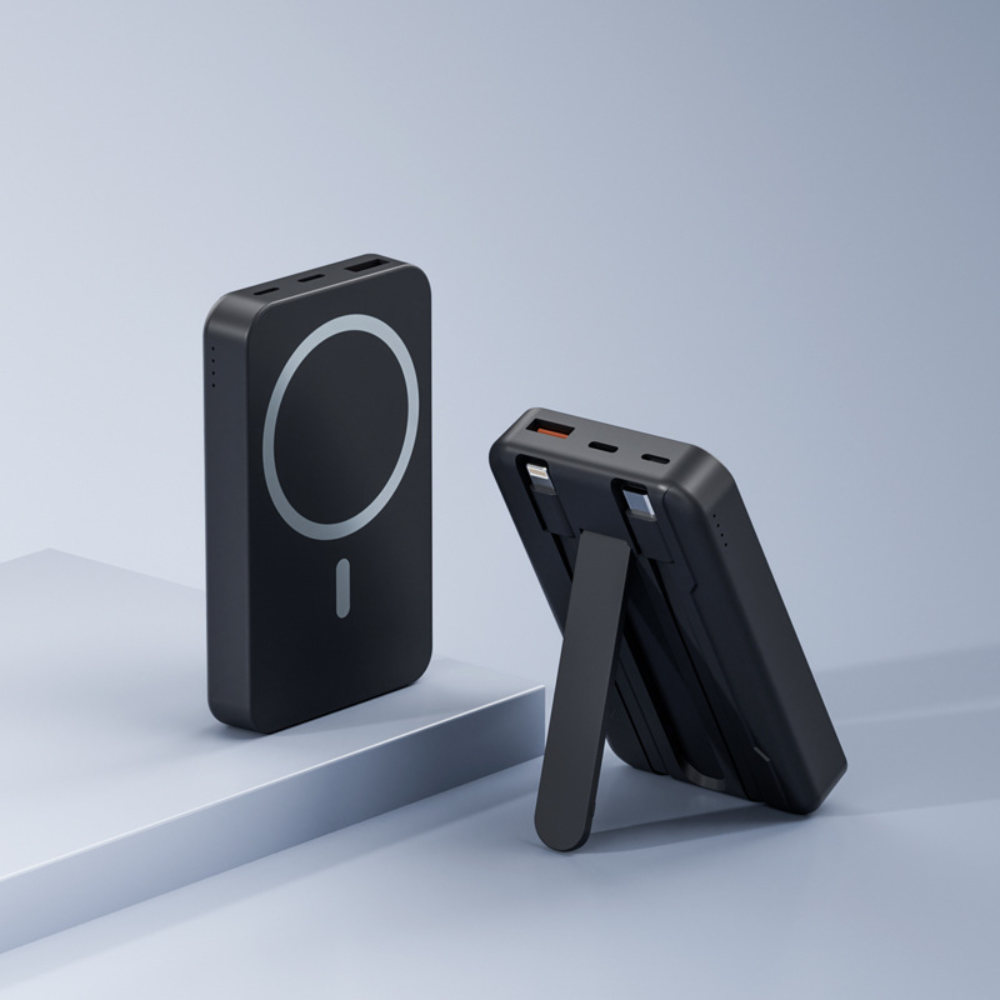Portable Wireless Charger Stand with Magnetic Power Bank